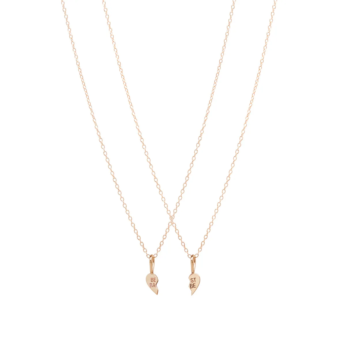 14k Itty Bitty BEST BABE Necklace Set