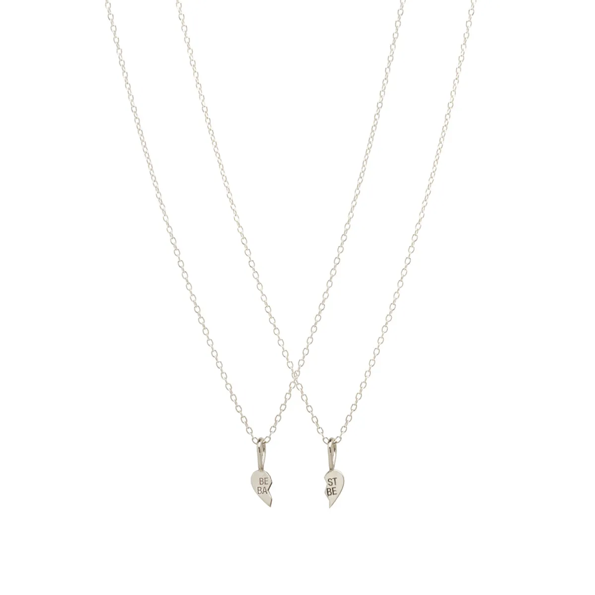 14k Itty Bitty BEST BABE Necklace Set