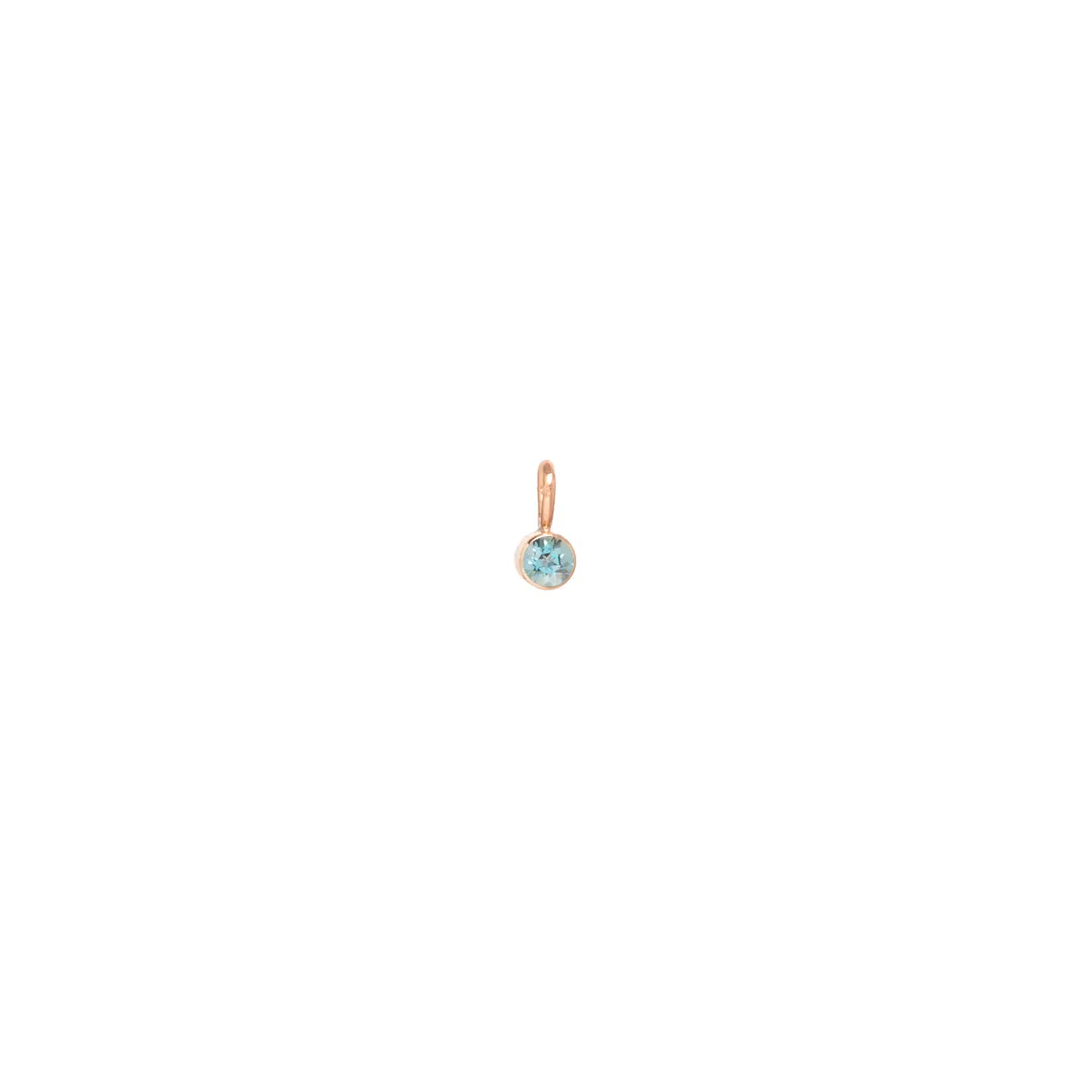 14k Single Aquamarine Charm | March Birthstone