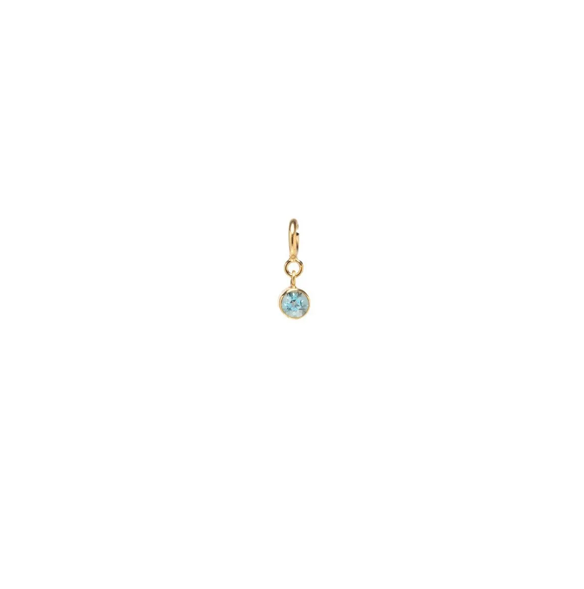 14k Single Aquamarine Charm | March Birthstone