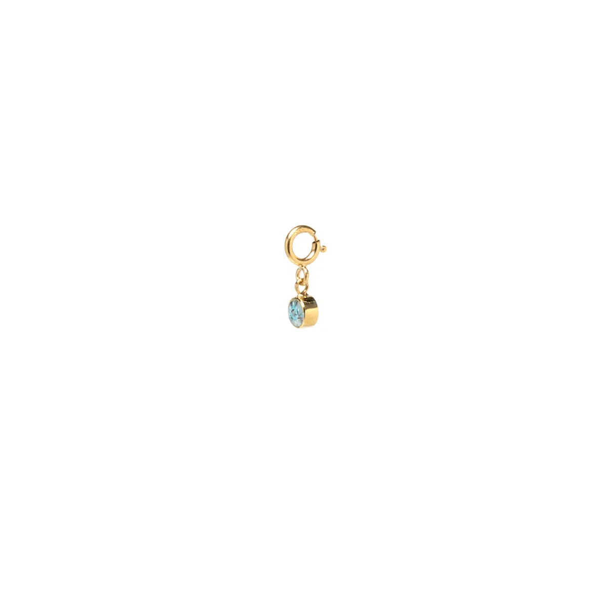 14k Single Aquamarine Charm | March Birthstone