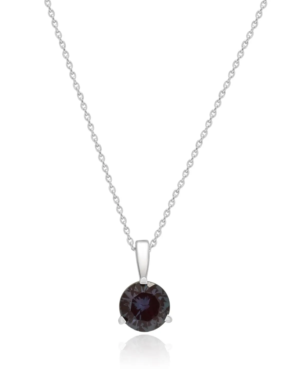 14K White Gold 7mm Alexandrite Solitaire Pendant