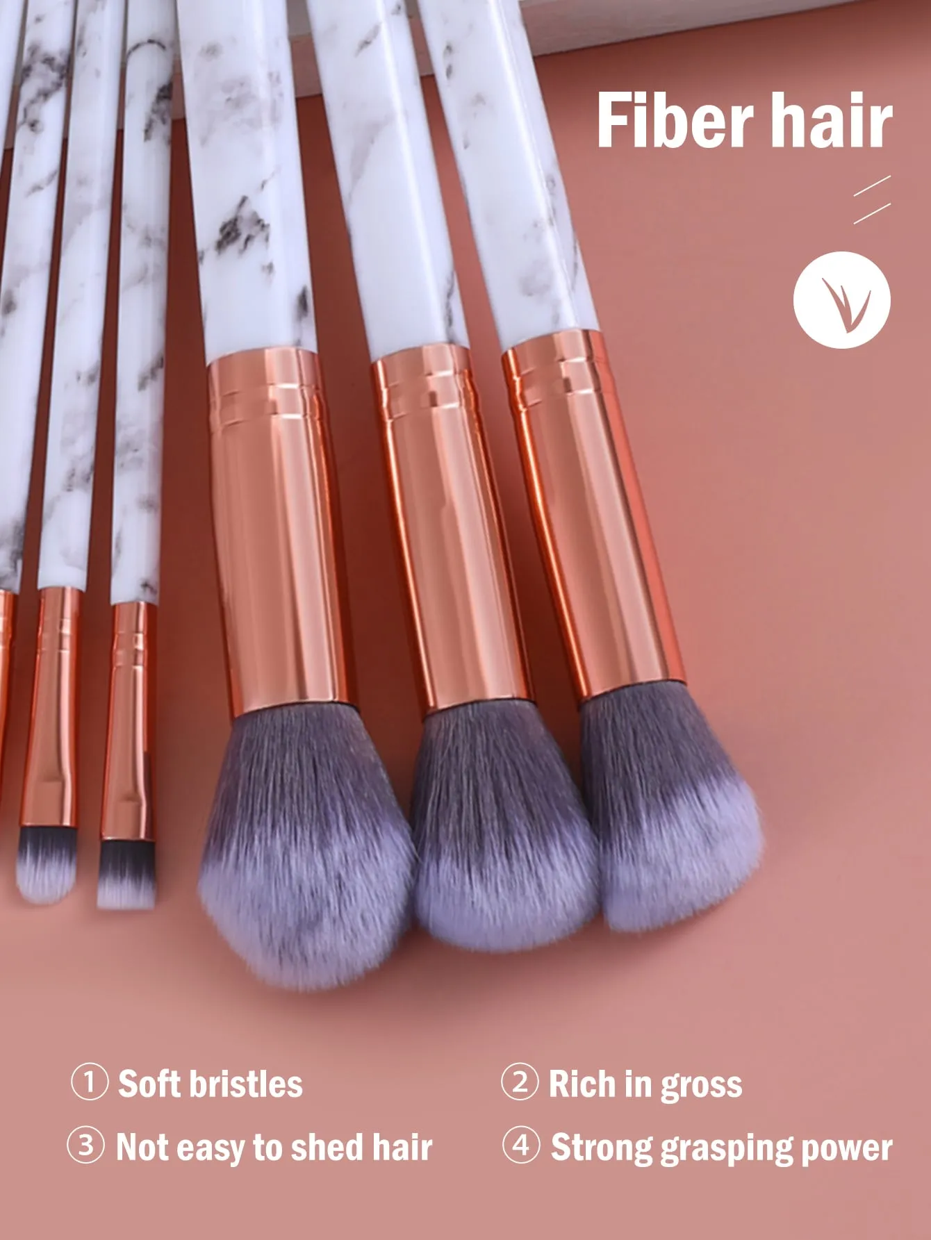 18pcs Marble Pattern Handle Makeup Brush Set