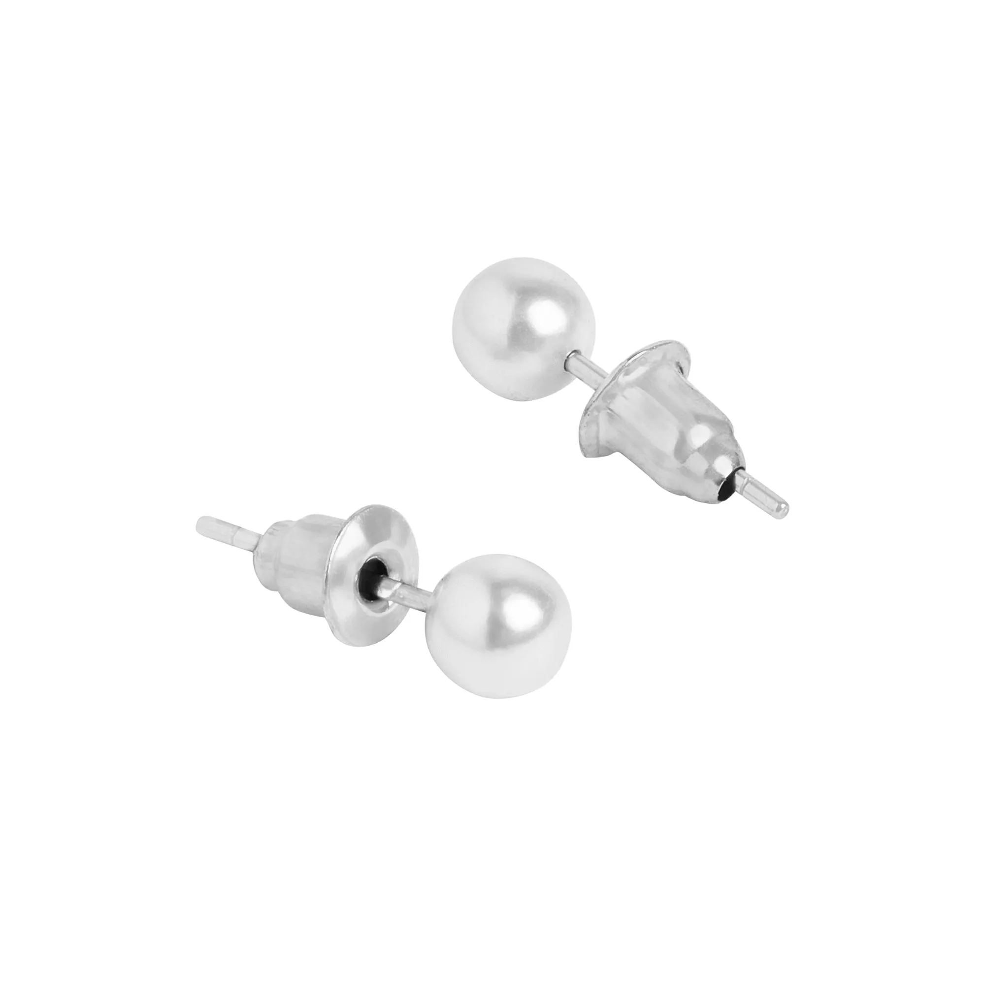 Accessorize London Women's Silver Pearly Studs Pack of Three