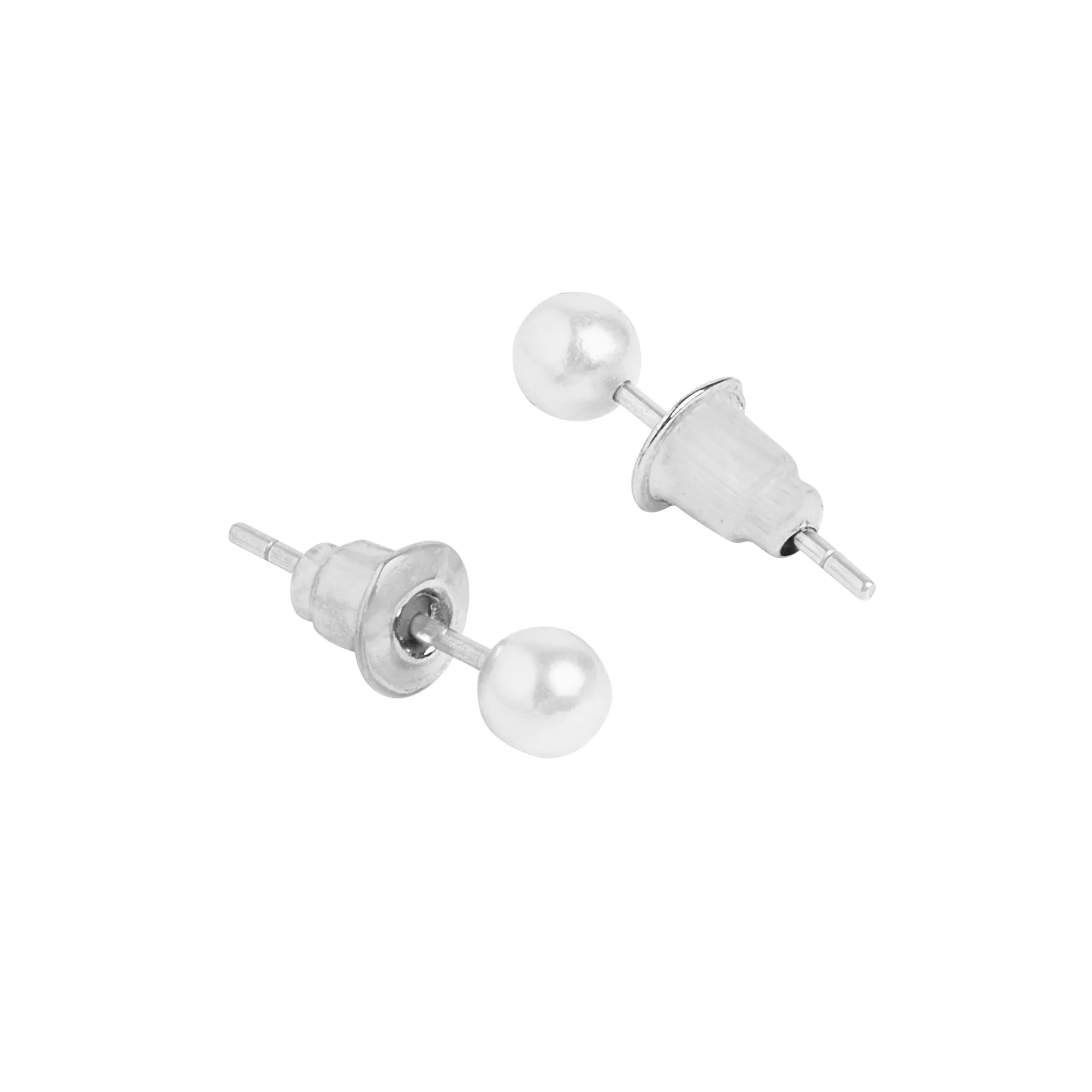 Accessorize London Women's Silver Pearly Studs Pack of Three