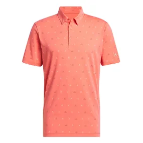 adidas Golf Mini Crest Go-To Print Polo - Preloved Scarlet