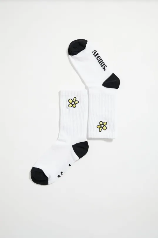 Afends Daisy Chain Hemp Socks One Pair White