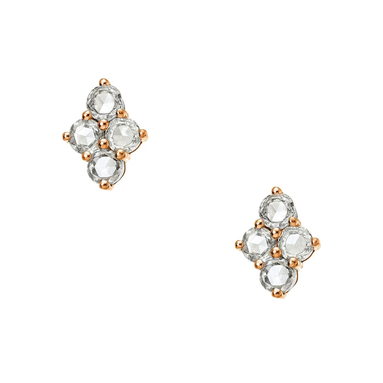 Asher Studs Rose Gold White Diamond