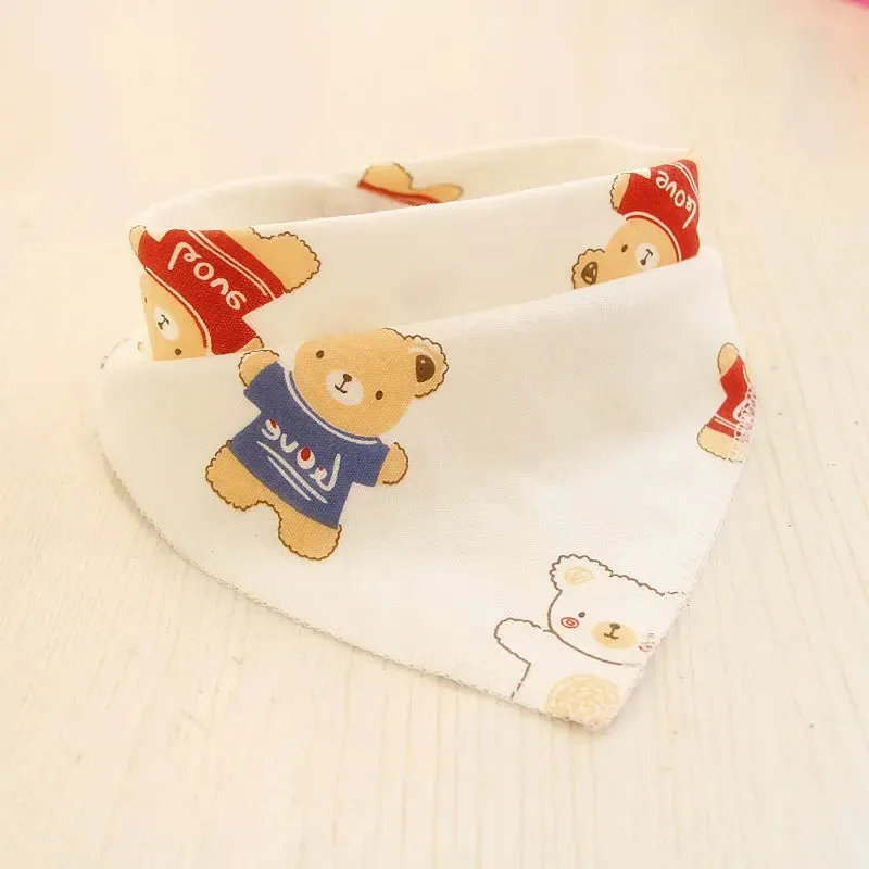 Baby Cartoon Animal Triangular Burp Cloths