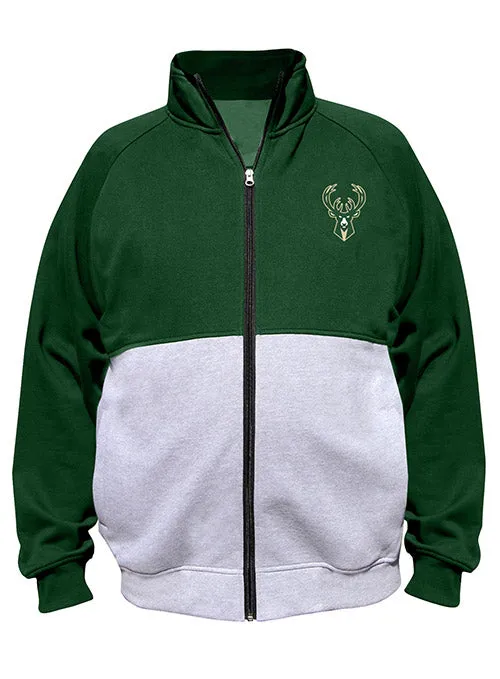 Big & Tall Fanatics Split Green Milwaukee Bucks Sweatshirt Jacket