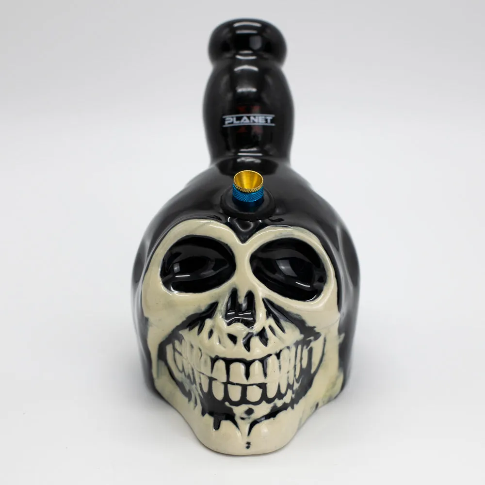 Black Neck Skull Ceramic Bong