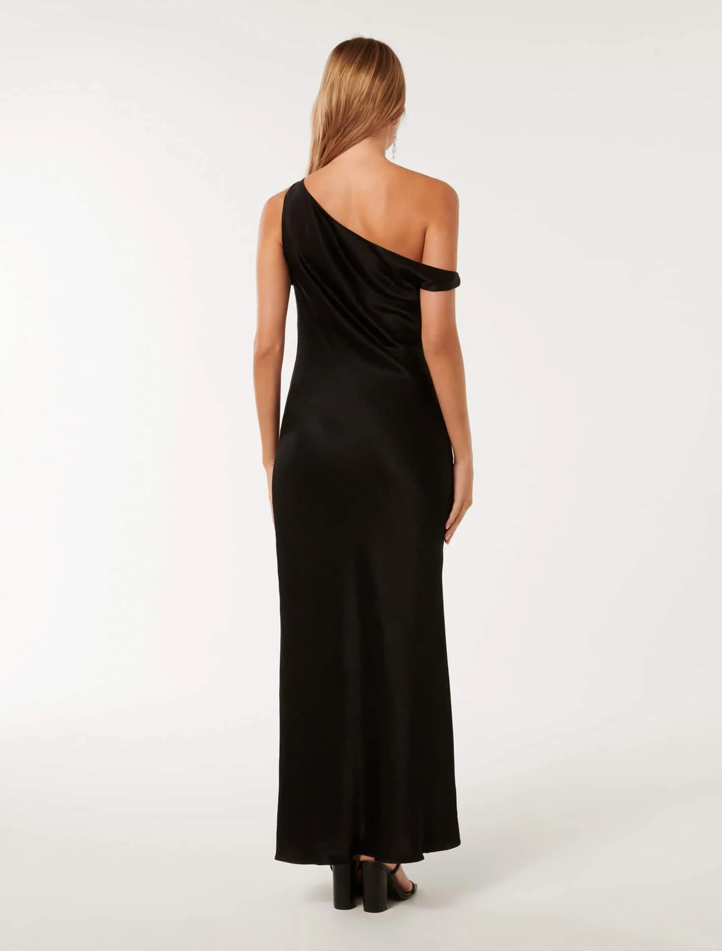 Blake Satin Tipped Shoulder Maxi Dress