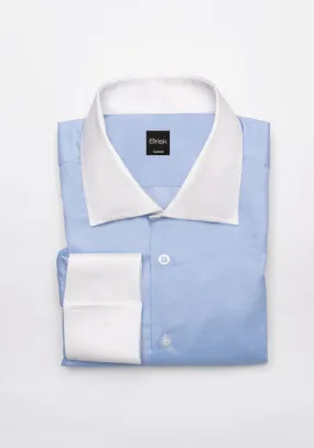 BLUE CHAMBRAY SHIRT - White Contrast Collar