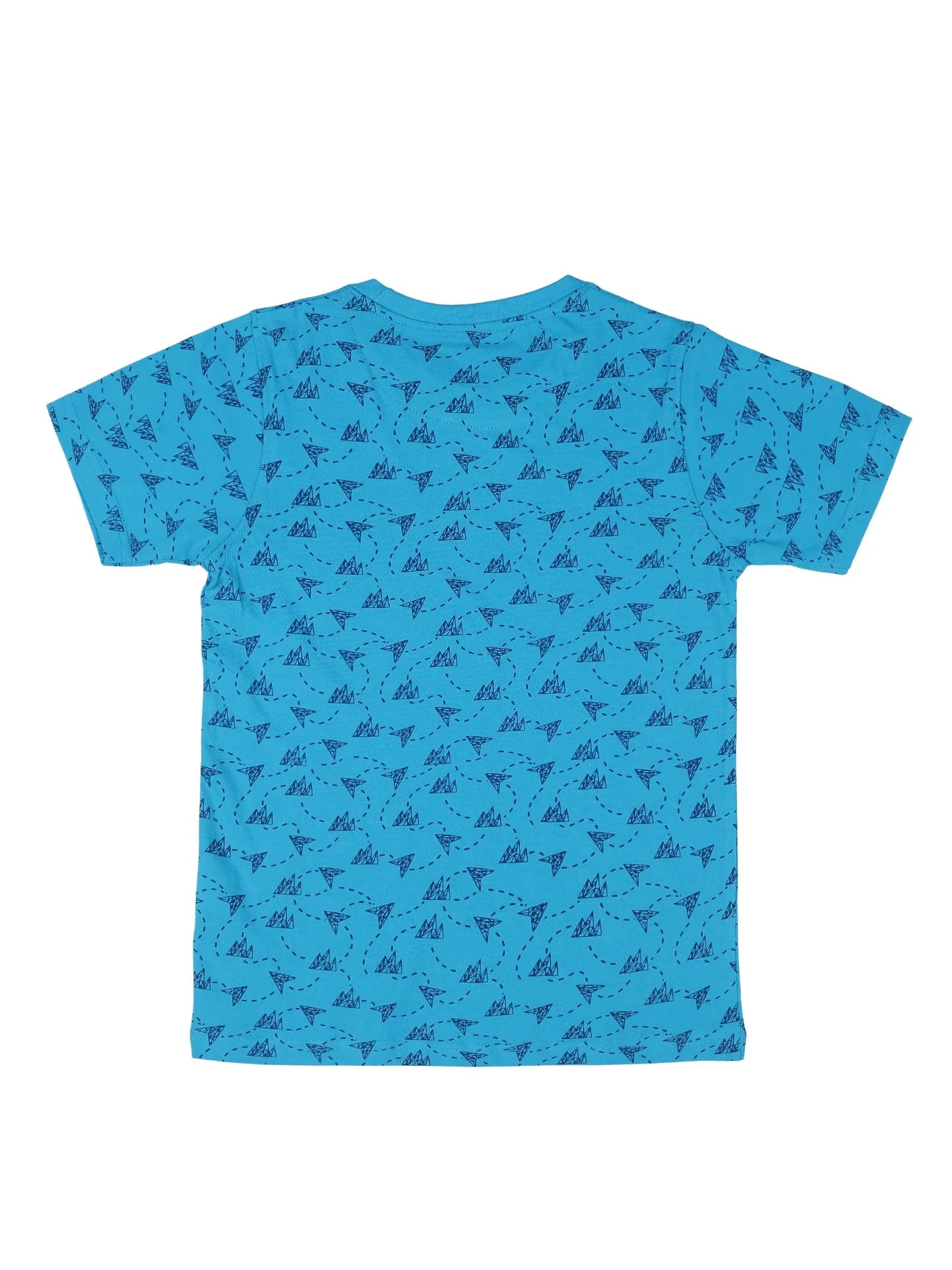 BOY'S BLUE PRINT REGULAR FIT T.SHIRT