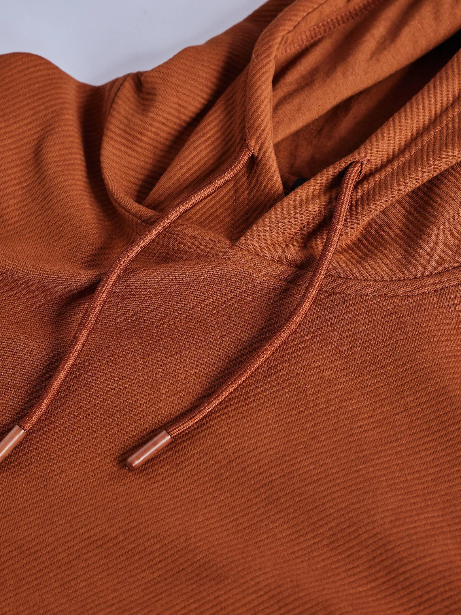 Brown Ottoman Crew Neck Hooded Sweatshirt