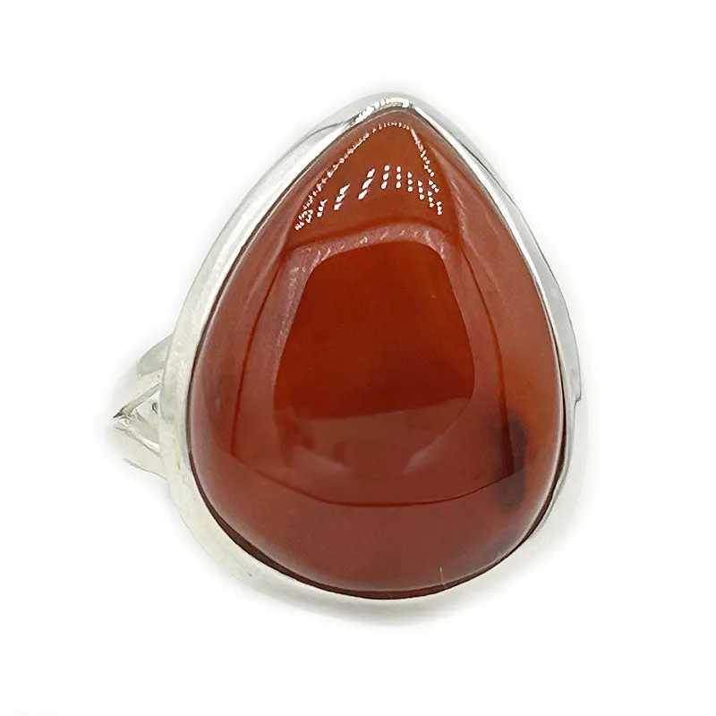 Bry Orange Carnelian Teardrop Ring