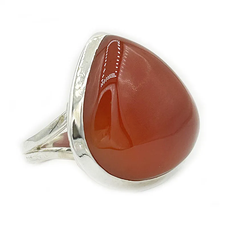 Bry Orange Carnelian Teardrop Ring