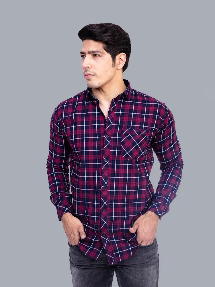 Check Shirt for Men - Men Regular Fir Checked Shirt Red