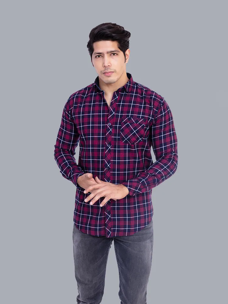 Check Shirt for Men - Men Regular Fir Checked Shirt Red