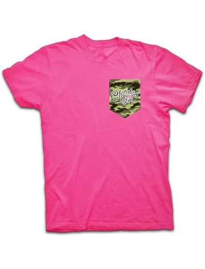 Cherished Girl Camo & Pearls Jesus Lovin Country Girl Cross Girlie Christian Bright T Shirt