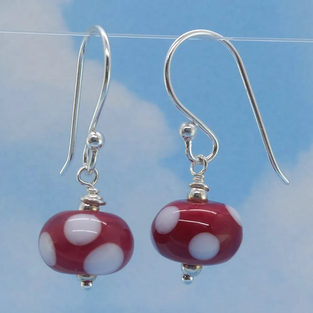 cherry dot mini bead earrings