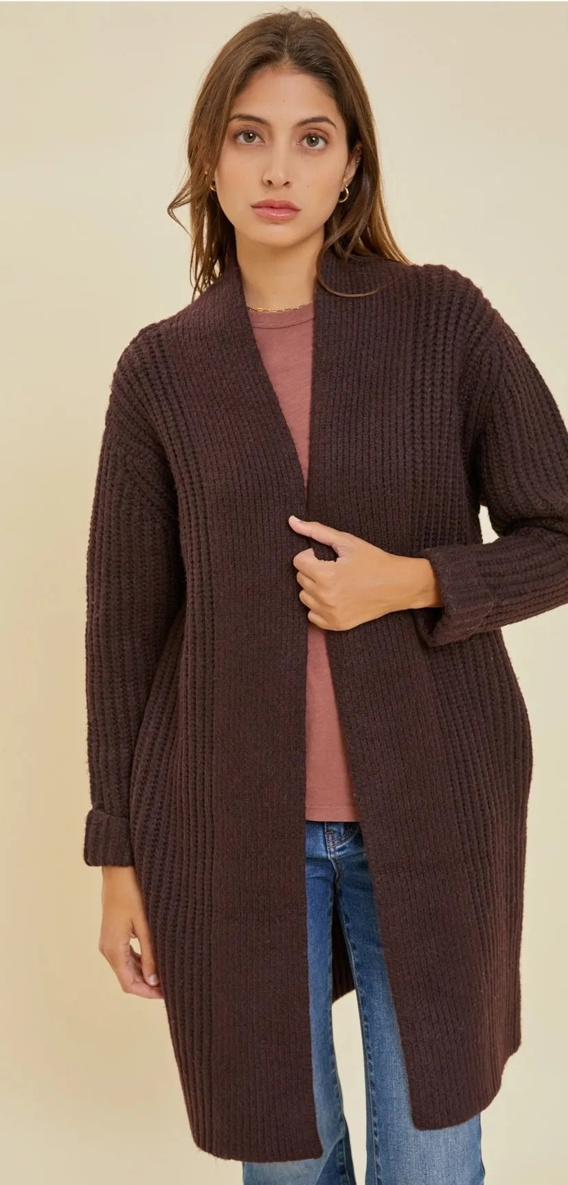 Chunky Knit Long Cardigan