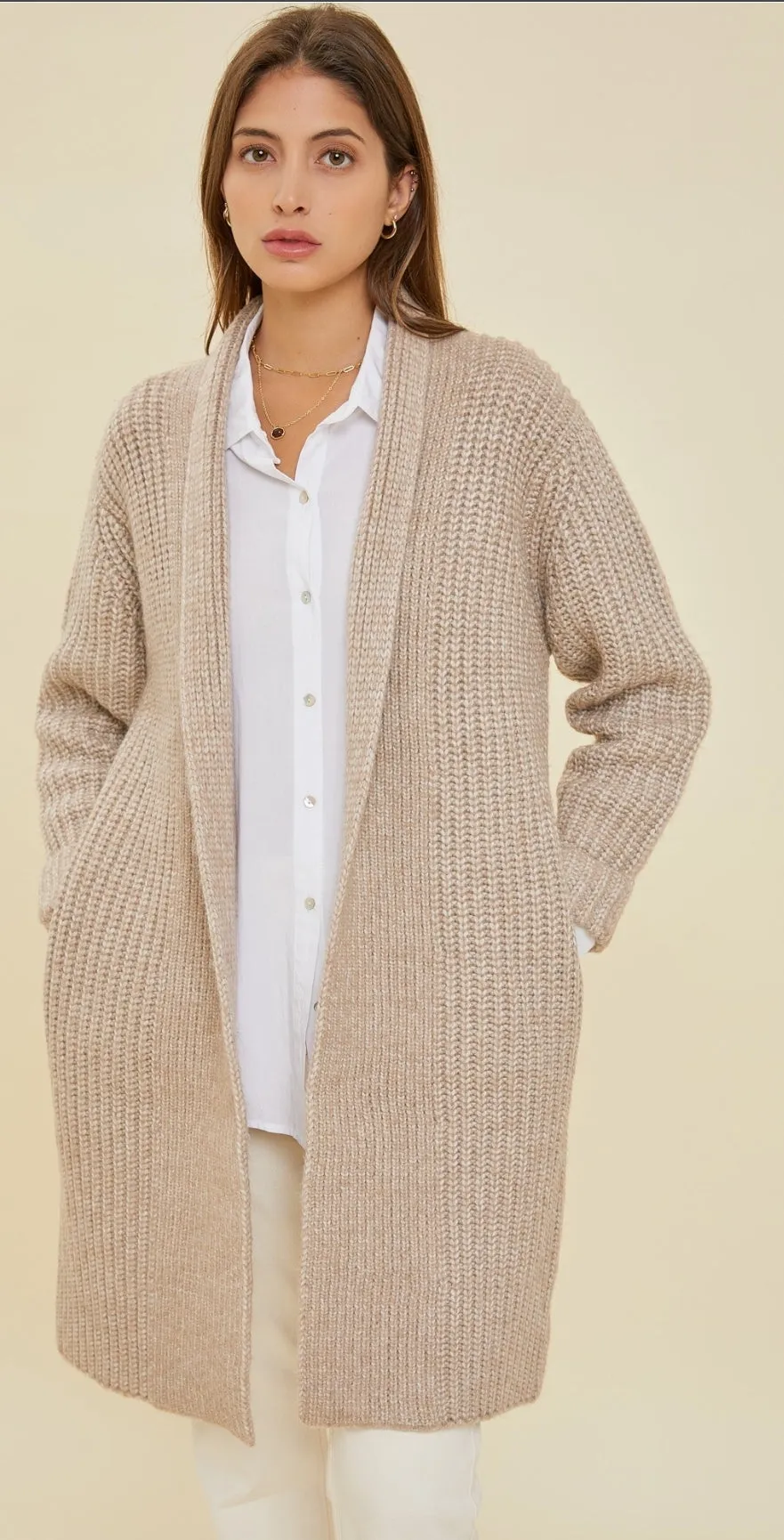 Chunky Knit Long Cardigan