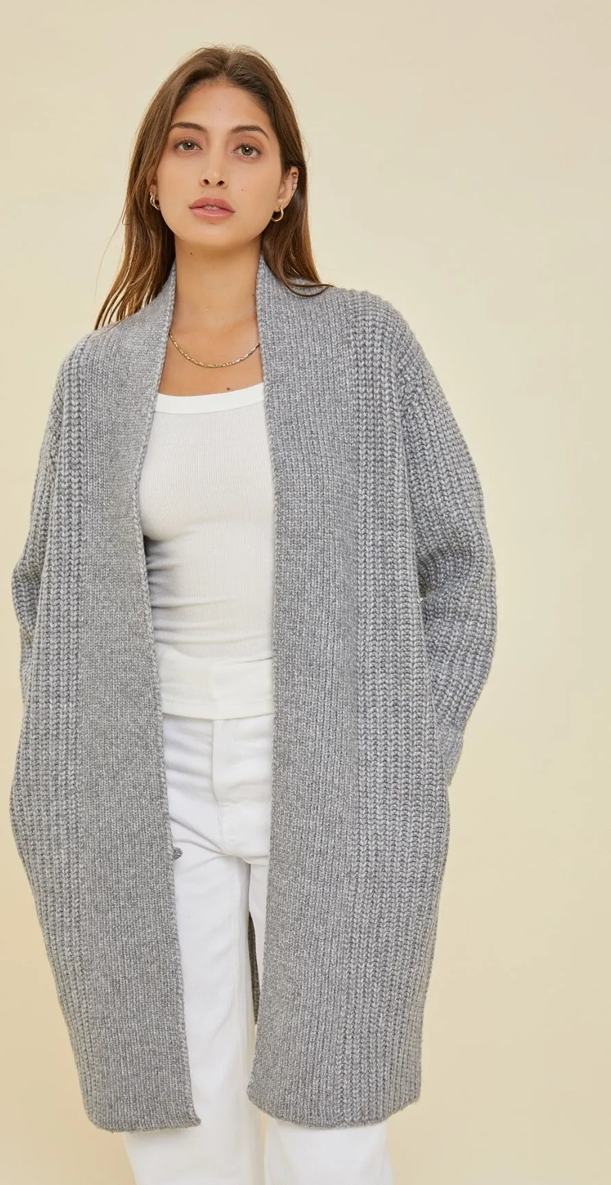 Chunky Knit Long Cardigan