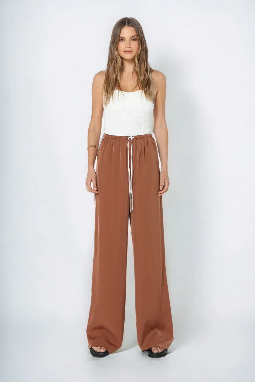 Clara Pants | Choc/White