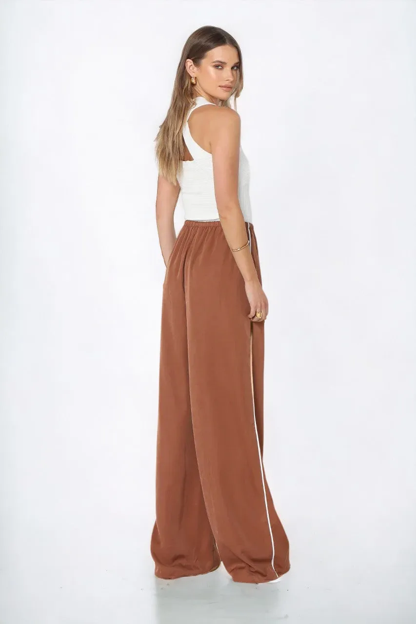 Clara Pants | Choc/White