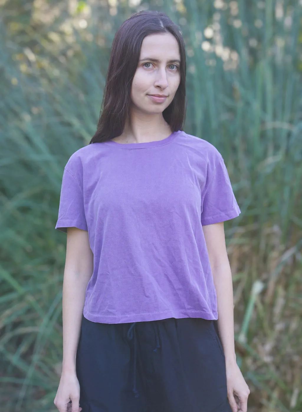 Cloud Jersey Short Sleeve Crew in Hyacinth