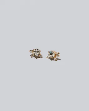 Cluster Stud Earrings - White Diamond