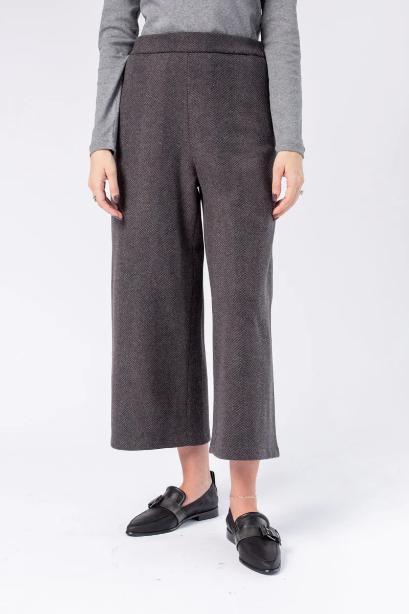 Cropped Trouser in Agate Brown and Grey