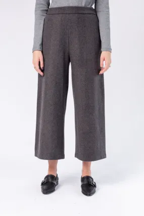 Cropped Trouser in Agate Brown and Grey