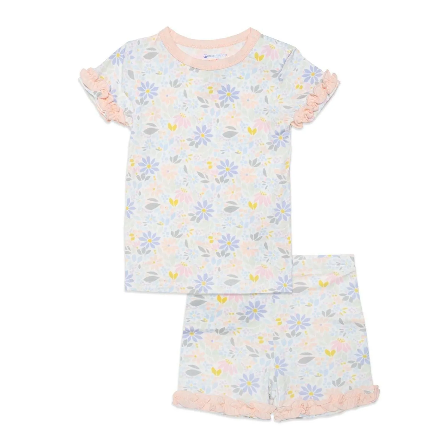 darby modal magnetic no drama toddler pajama shortie set with ruffles