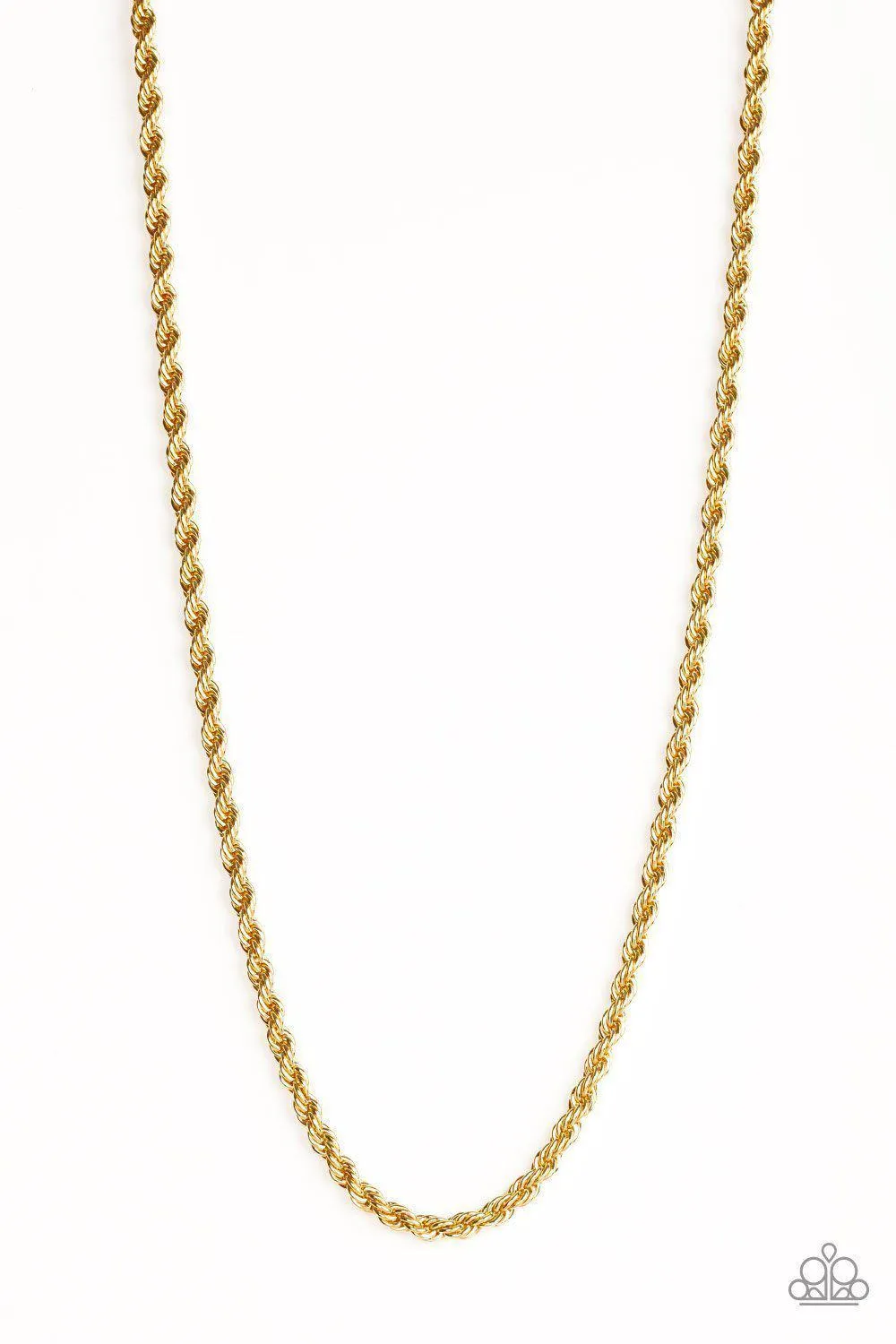 Double Dribble Men's Gold Chain Necklace - Paparazzi Accessories