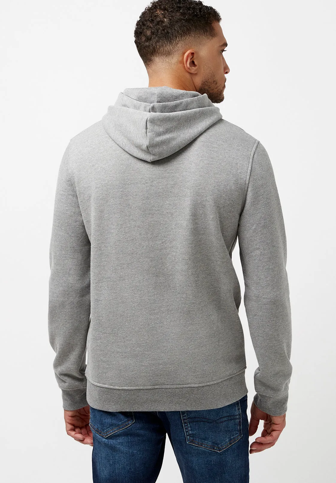 Fadol Men's Fleece Hoodie in Light Heather Grey - BPM13610V