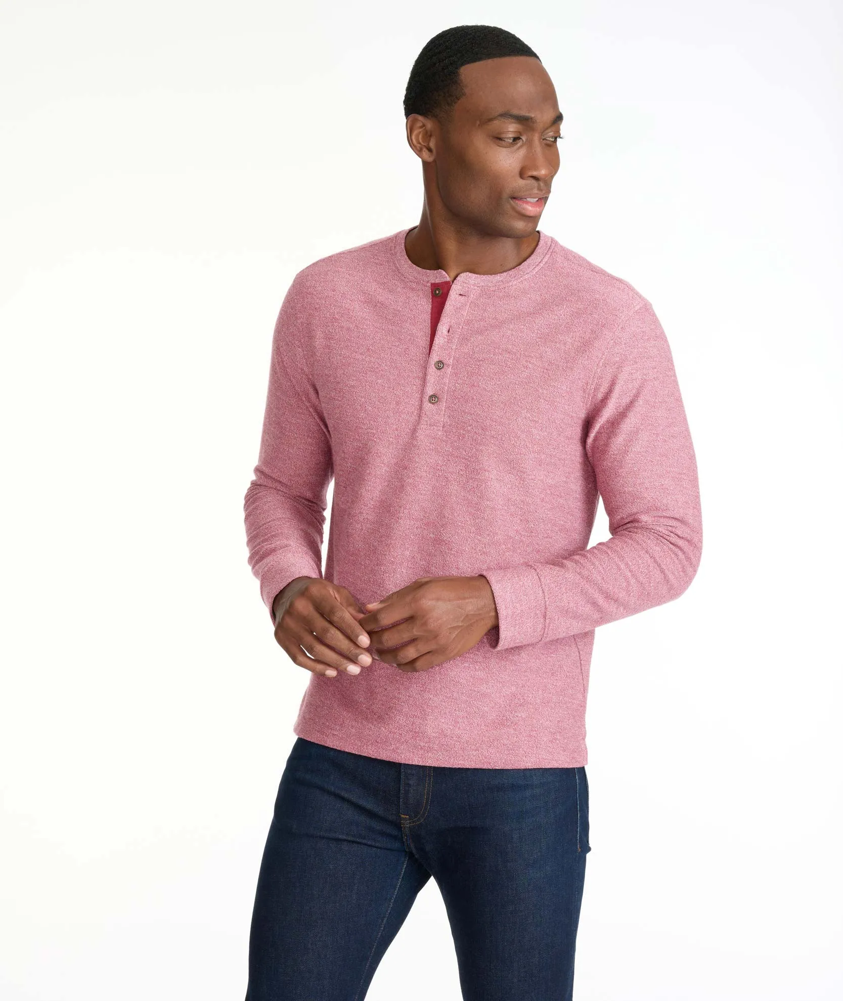 French Terry Long-Sleeve Henley - FINAL SALE