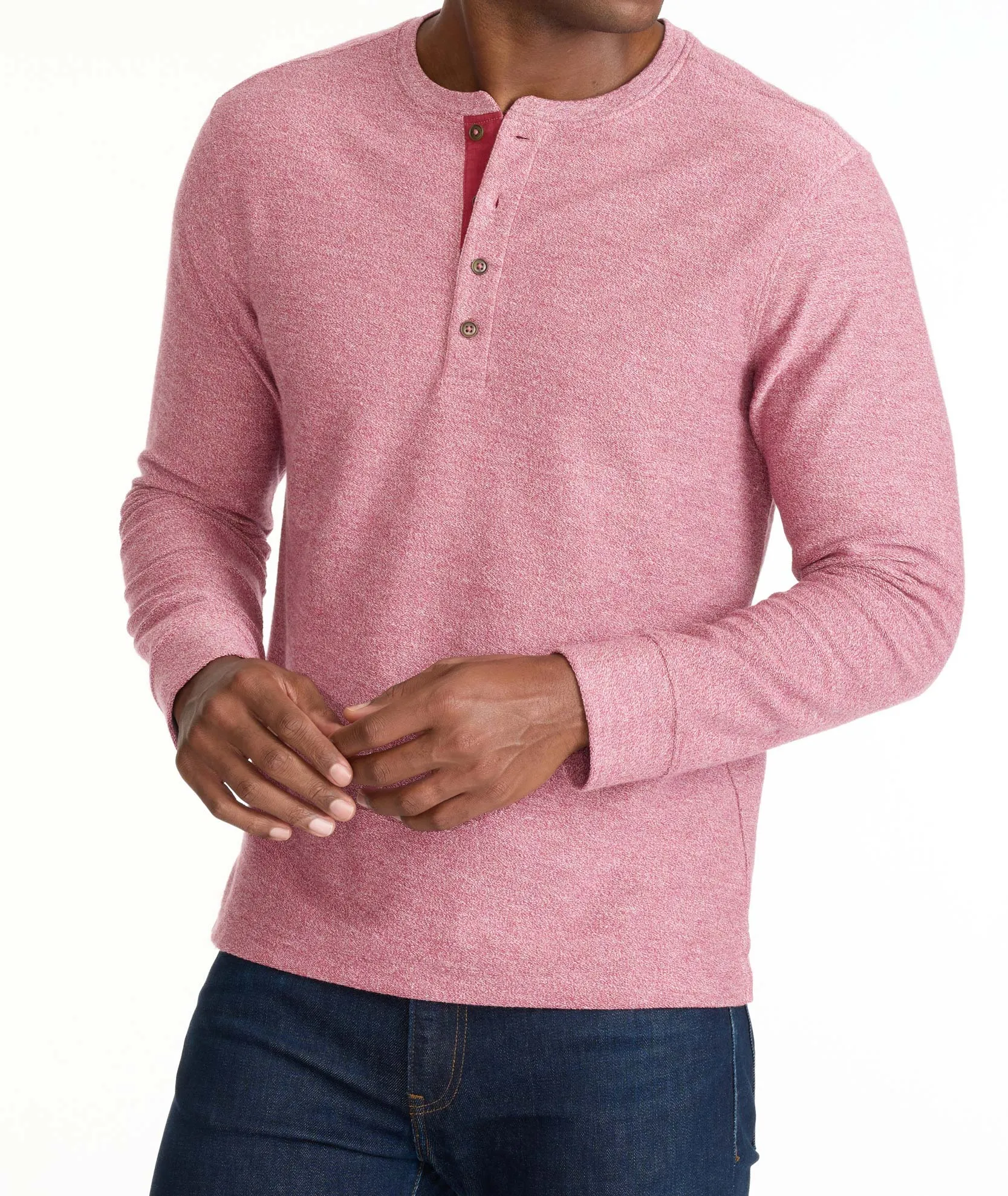 French Terry Long-Sleeve Henley - FINAL SALE