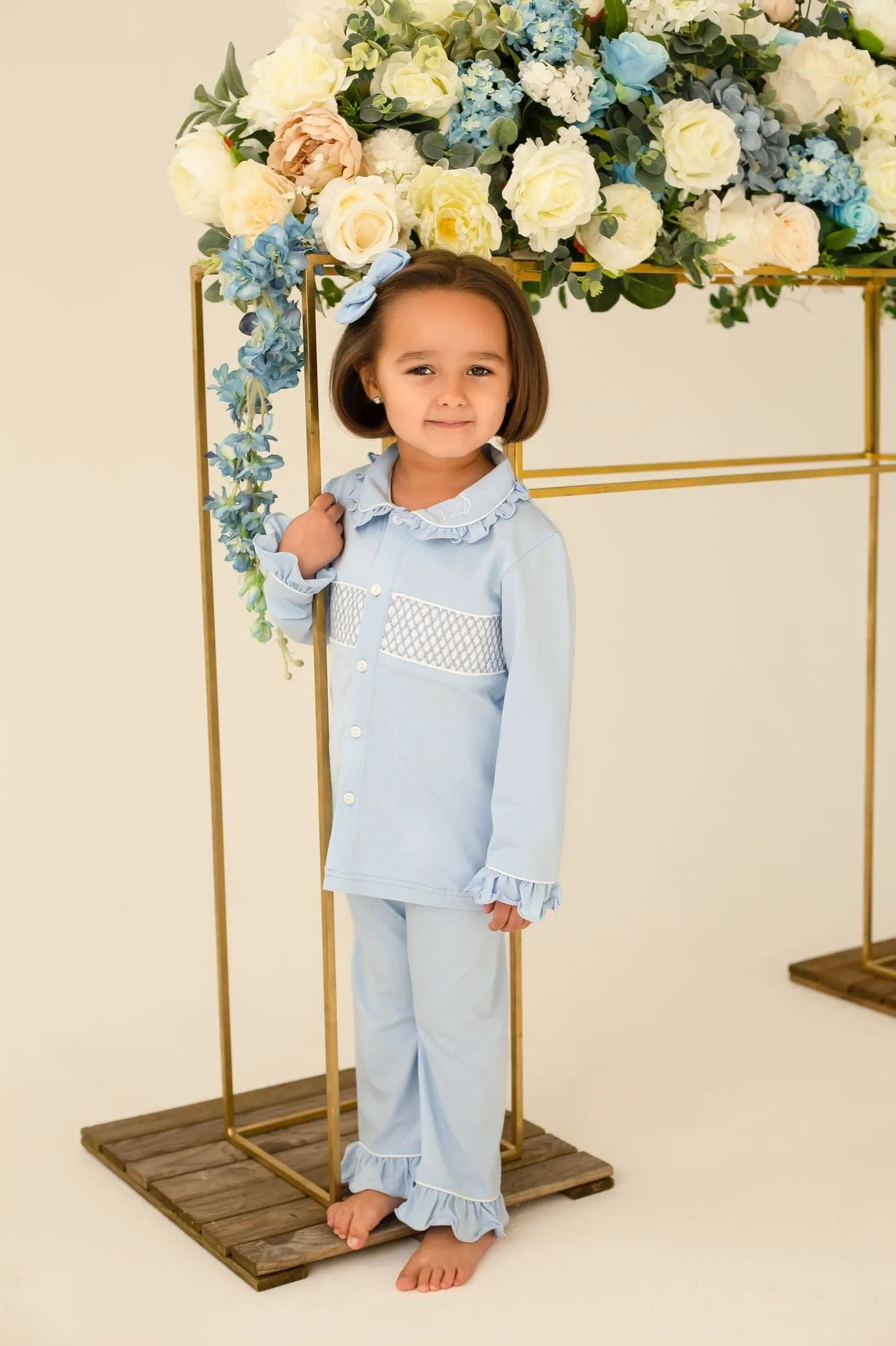 Girls Smocked Long Sleeve and Leg Pyjamas