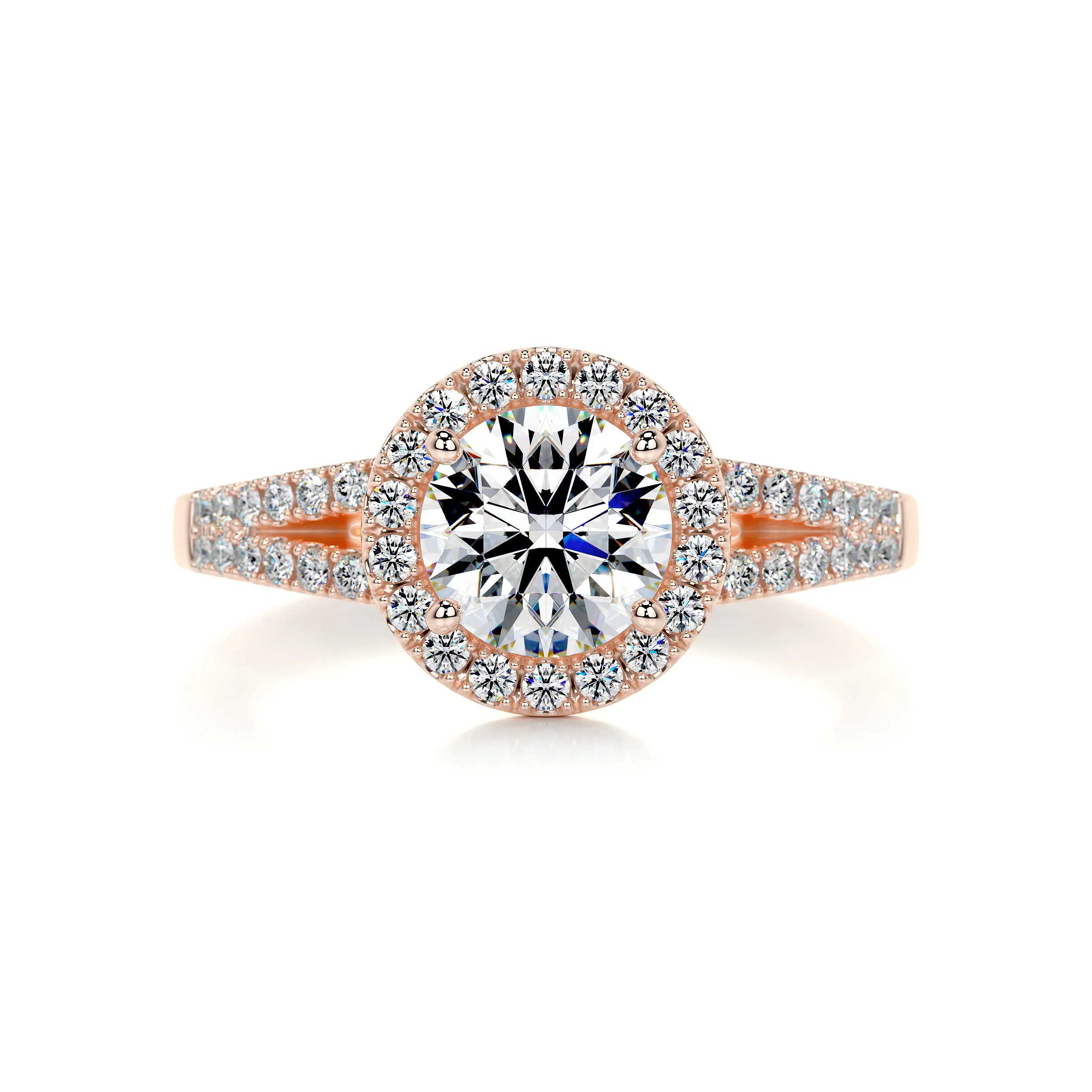 Hazel Moissanite & Diamonds Ring -14K Rose Gold