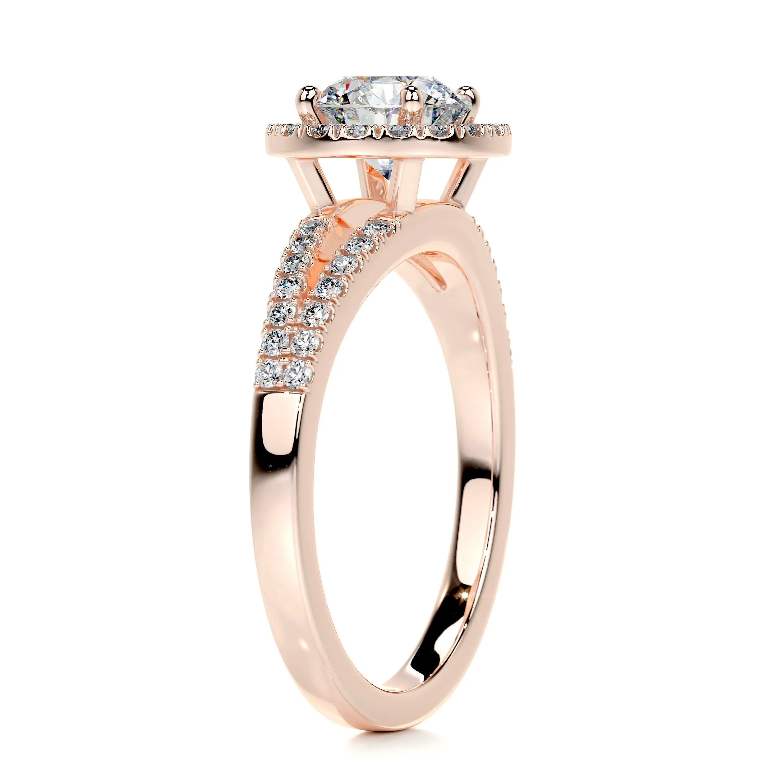 Hazel Moissanite & Diamonds Ring -14K Rose Gold