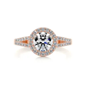 Hazel Moissanite & Diamonds Ring -14K Rose Gold