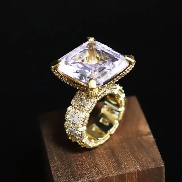 Iced Out Baguette Ring