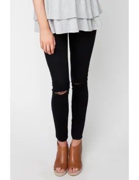 Isla Distressed Jegging - Black