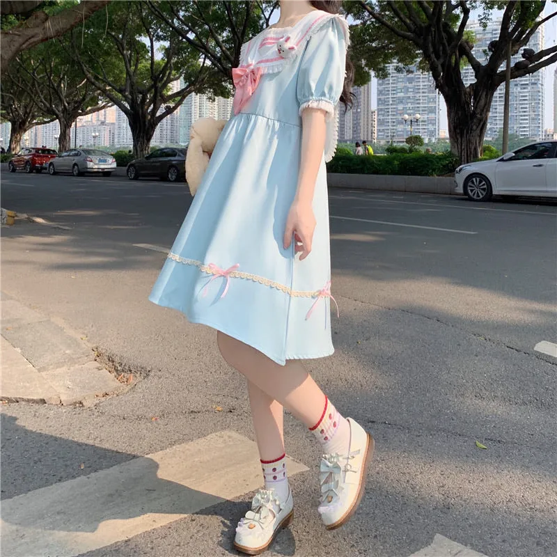 JAPANESE CUTE RABBIT EARS NAVY COLLAR DRESS BY50040