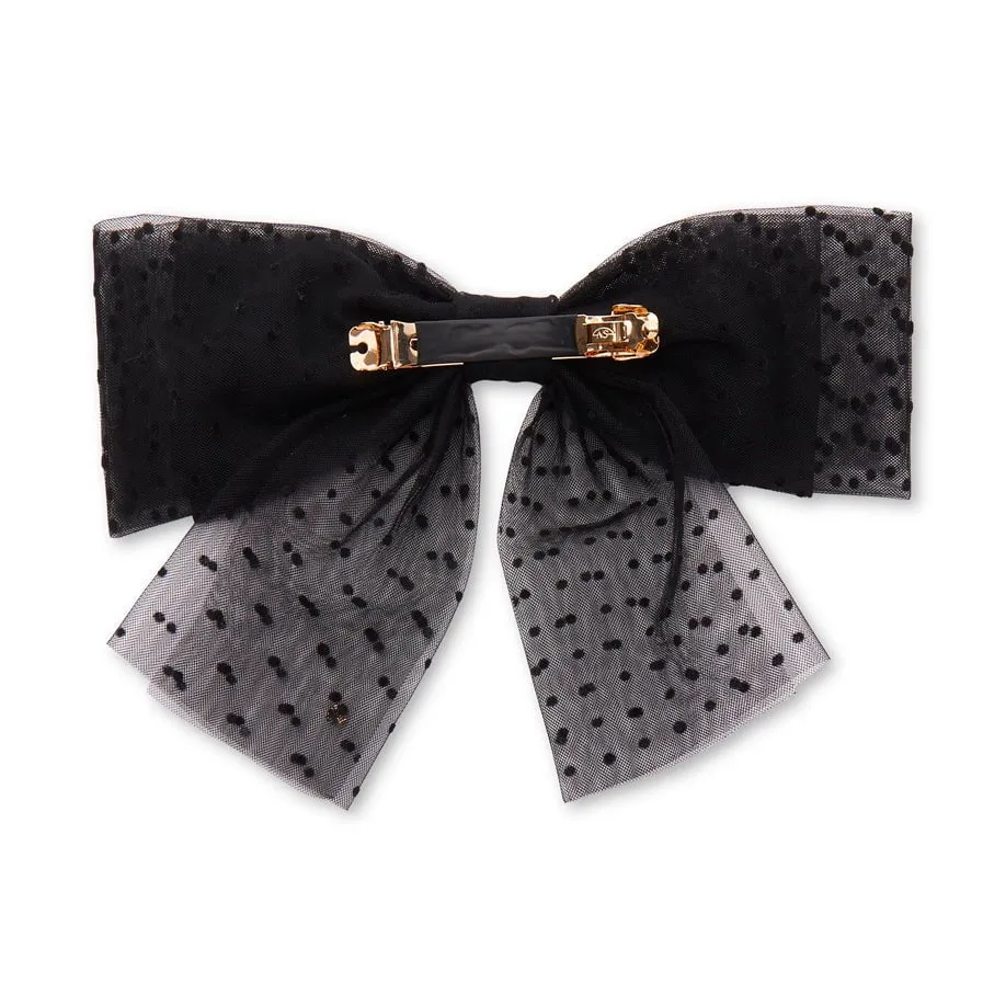 JET SWISS DOT SHEER BOW BARRETTE