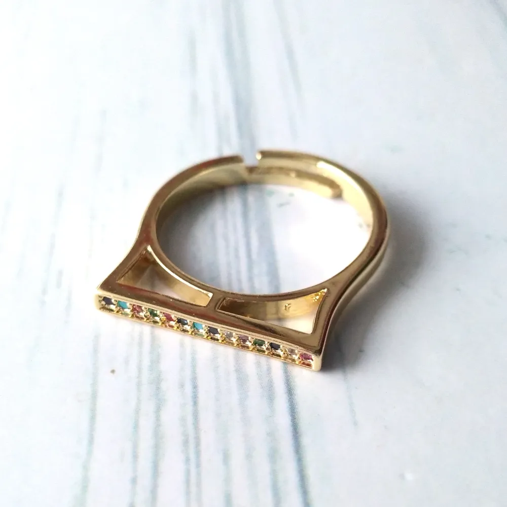 Jeweled Bar Stackable Ring