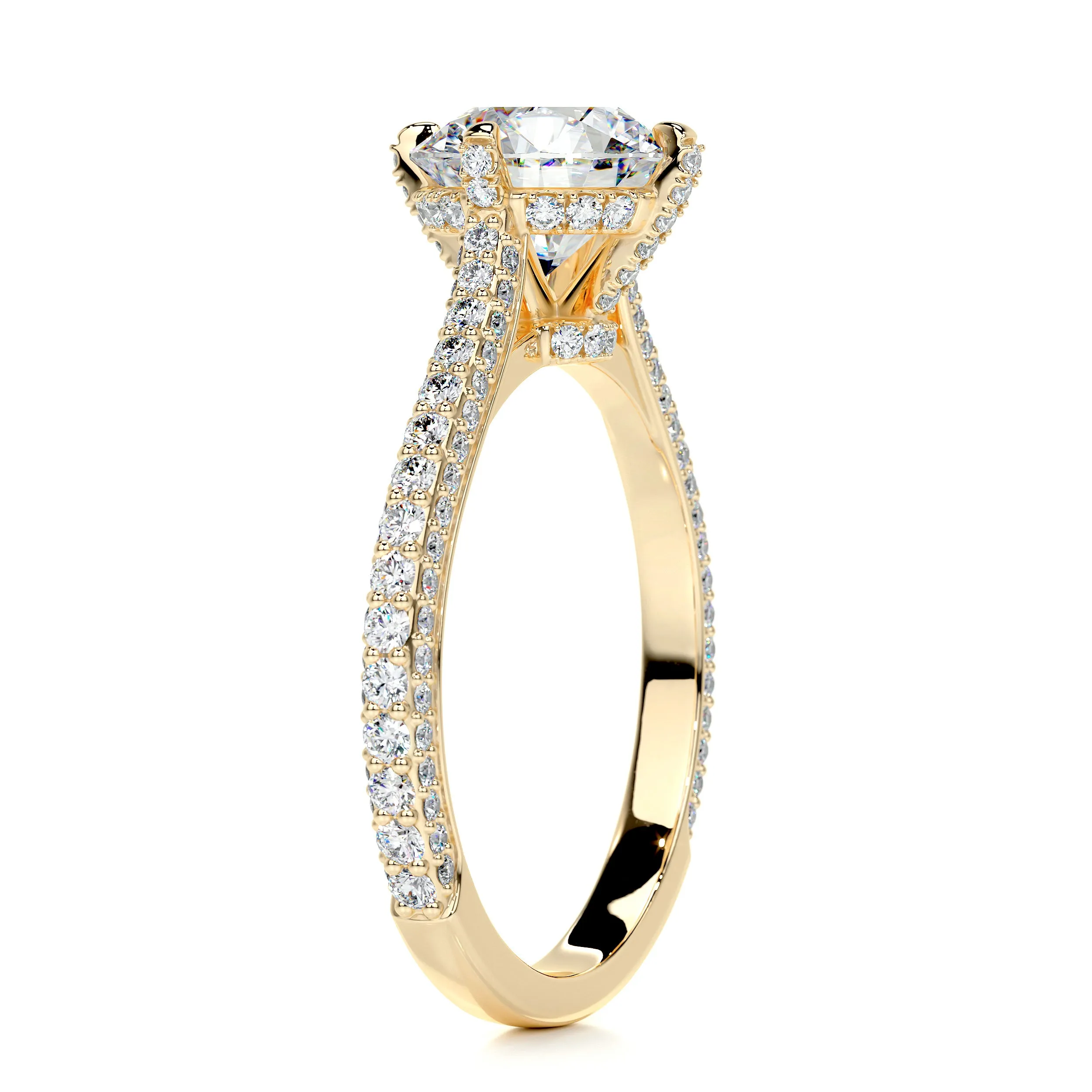 Jocelyn Moissanite & Diamonds Ring -18K Yellow Gold