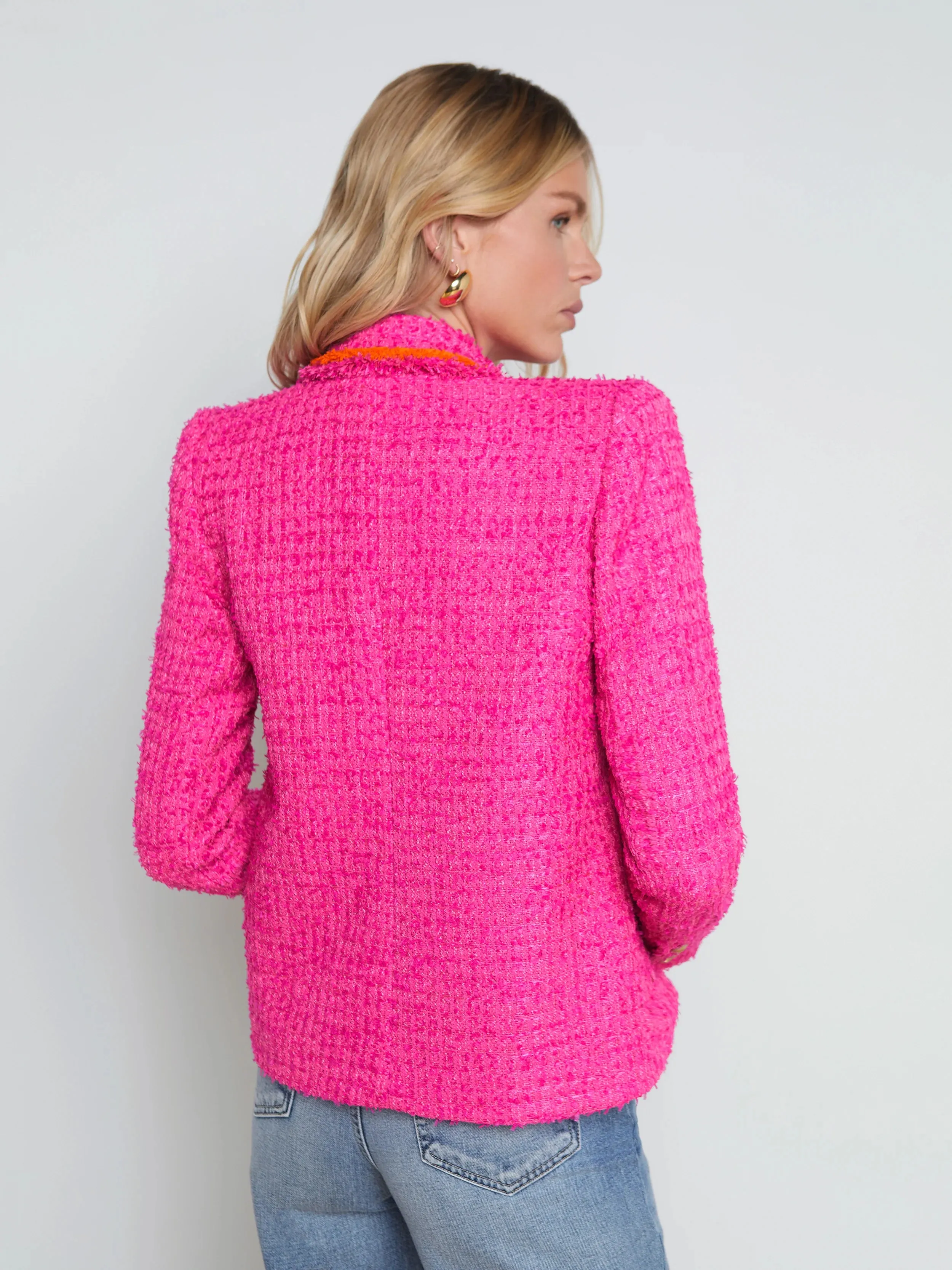 L’agence - Alectra Tweed Jacket - Rhodamine/Glow Orange